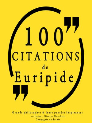 cover image of 100 citations d'Euripide
